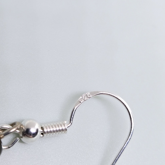 Vintage Gemstone Pink To Tan Nature Stones Earrings In Silver 925 Hooks - Picture 13 of 17